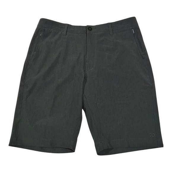 7 Diamonds Men's Gray Flat Front Casual Golf Shorts Size 33 Lightweight - Picture 1 of 13